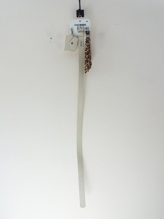 Steve Madden Bone Belt, Card Holder & Leopard Scarf Keyring Set M/L  NWT!